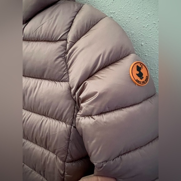 SAVE THE DUCK GIRLS' ANIMAL FREE PUFFER JACKET BIBI IN MISTY ROSE Size 12 - Picture 3 of 8